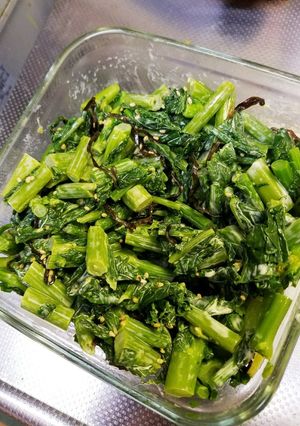 簡単！かき菜の塩昆布あえ-レシピのメイン写真