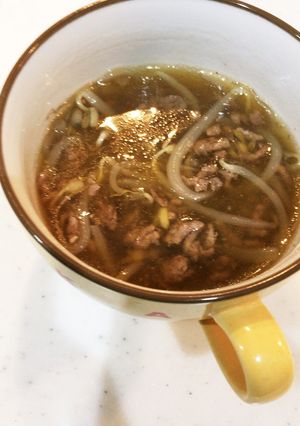 ひき肉ともやしの中華風トロトロスープ-レシピのメイン写真