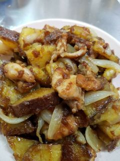 子どもの鶏肉とさつま芋の甘口カレー炒め-レシピのメイン写真