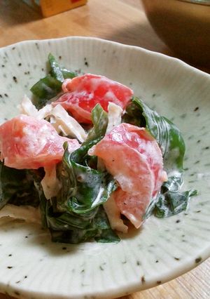 大量消費！①わかめとトマトのサラダლ(´-レシピのメイン写真