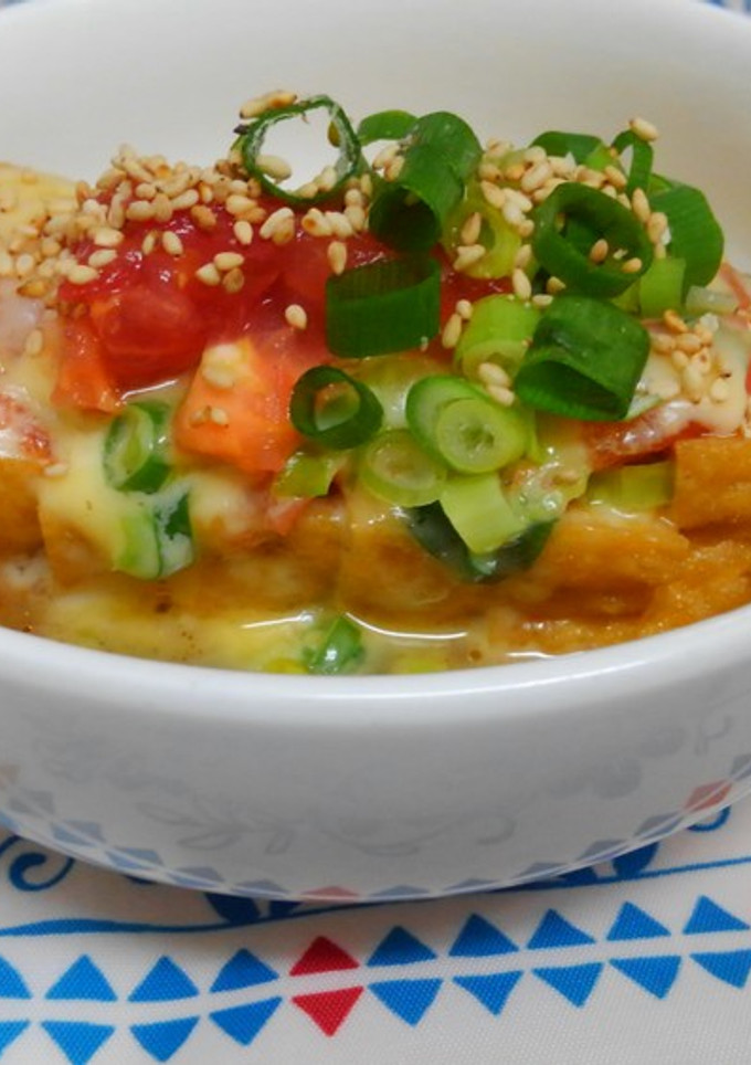 レンジで簡単♪厚揚げのトマトチーズ-レシピのメイン写真
