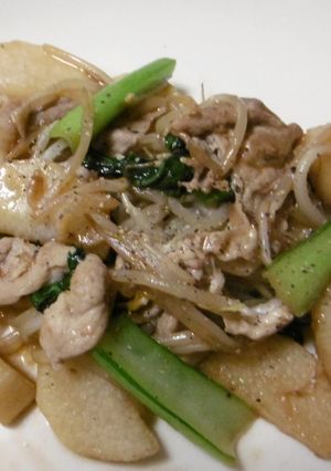 豚肉と長芋のオイスターソース炒め-レシピのメイン写真