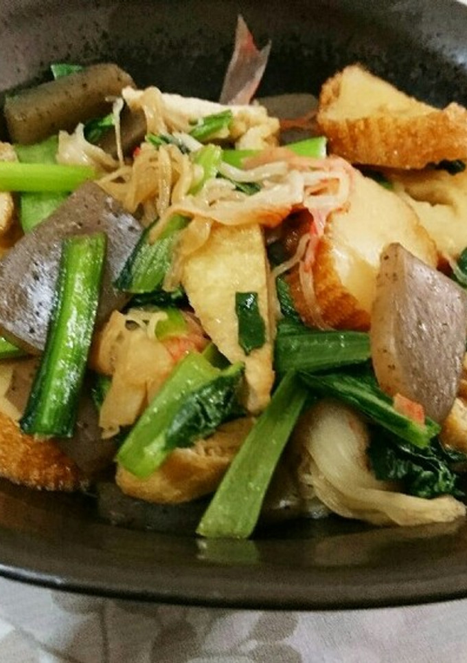 揚げ蒲鉾と油揚げ、蒟蒻と小松菜の煮物☆-レシピのメイン写真