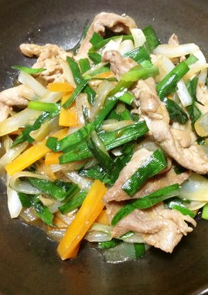 新玉ねぎでニラレバならぬニラ豚炒め-レシピのメイン写真