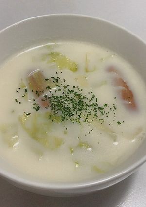 レタスとウインナーのミルクスープ:-)-レシピのメイン写真