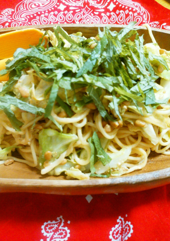 ☆納豆とキャベツの和風焼きそば☆-レシピのメイン写真