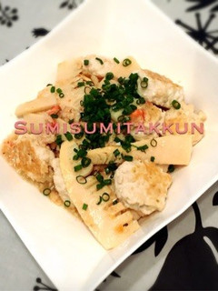鶏つくねと筍の蟹餡掛け♡-レシピのメイン写真