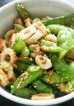ささっと‼砂糖えんどうの醤油麹ゴマ和え-レシピのメイン写真