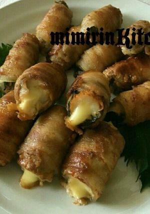 豚バラ肉の大葉梅肉チーズ巻きました-レシピのメイン写真