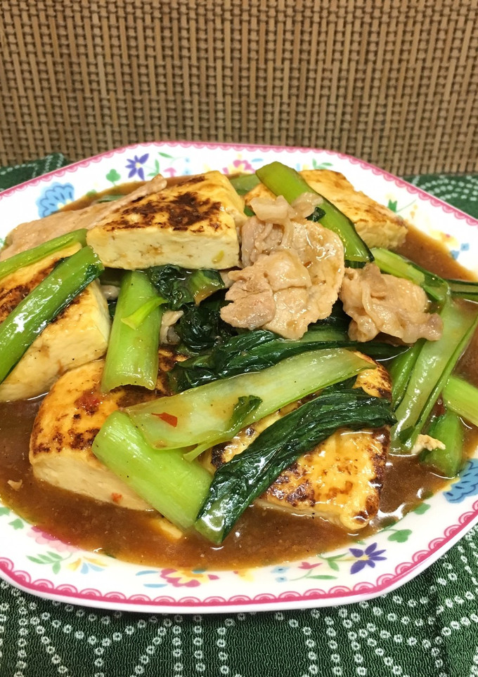 小松菜が旨い！豆腐の牡蠣油炒め。-レシピのメイン写真