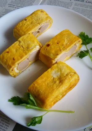 おさかなソーセージ入りビッグ厚焼き卵-レシピのメイン写真