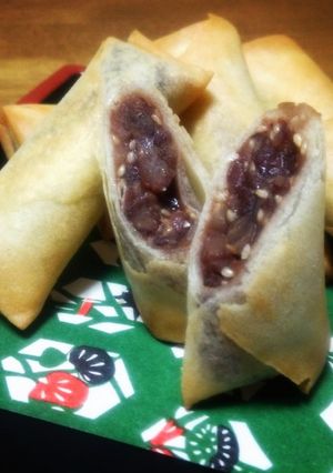 小豆あんことゴマの揚げ春巻-レシピのメイン写真