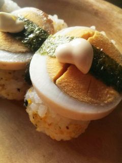 のりたま×ゆでたまご ♪wたまごおにぎり-レシピのメイン写真