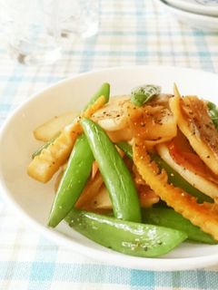 筍とスナップエンドウのガリバタ醤油炒め-レシピのメイン写真