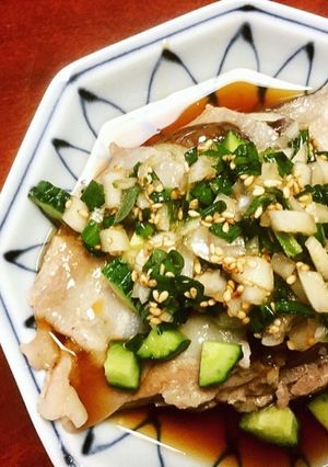 レンジで!薬味たっぷりナスと豚バラ蒸し-レシピのメイン写真