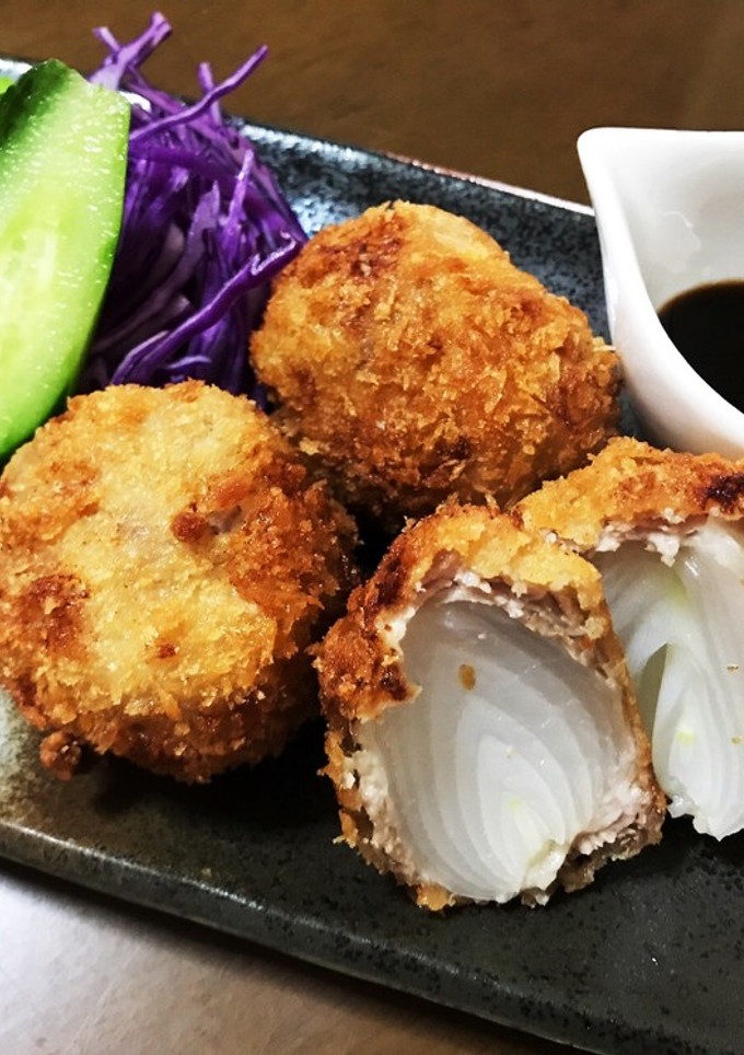 新玉ねぎの丸々とんかつ-レシピのメイン写真