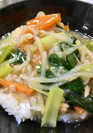 ラーメン風☆ツナと野菜のあんかけごはん-レシピのメイン写真