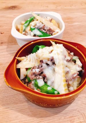 たけのこの肉味噌チーズ焼き-レシピのメイン写真