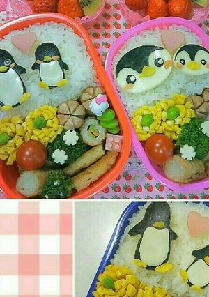 なかよし親子ペンギン☆デコ弁-レシピのメイン写真