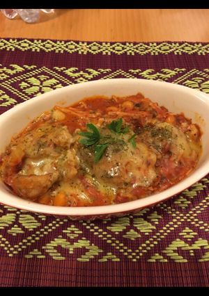 ☆鶏肉とひよこ豆のトマトチーズ-レシピのメイン写真