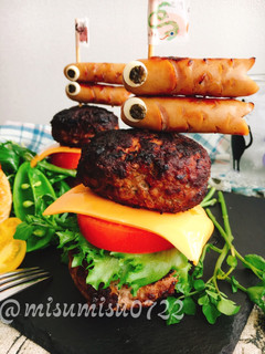 こどもの日☆鯉のぼりソーセージ肉バーガー-レシピのメイン写真