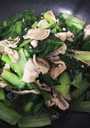 小松菜と豚肉炒め-レシピのメイン写真