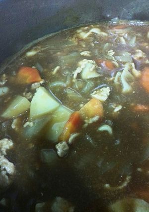 ひき肉とこま肉ダブル使いのこくカレー-レシピのメイン写真