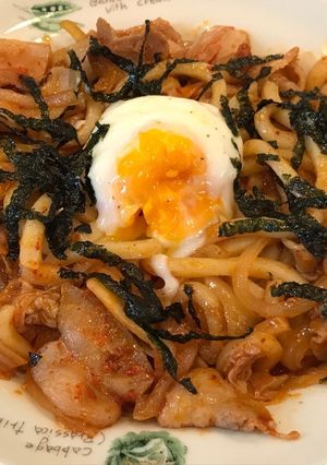 マイルドな豚キムチの焼うどん！-レシピのメイン写真