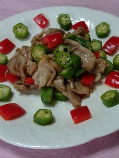 夏バテ予防に!オクラと豚肉のポン酢炒め-レシピのメイン写真