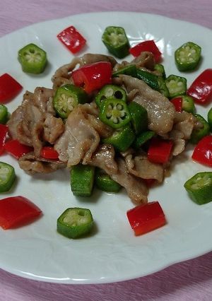 夏バテ予防に!オクラと豚肉のポン酢炒め-レシピのメイン写真