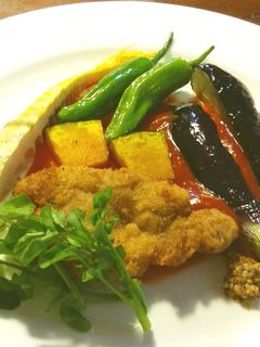 ヒレカツと野菜の素揚げ トマトソース-レシピのメイン写真