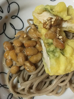 納豆鶏天そば-レシピのメイン写真