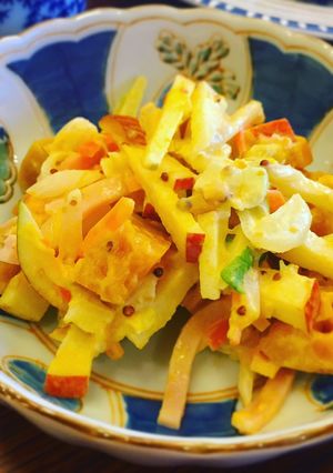 かぼちゃとりんごのアーモンドサラダ-レシピのメイン写真