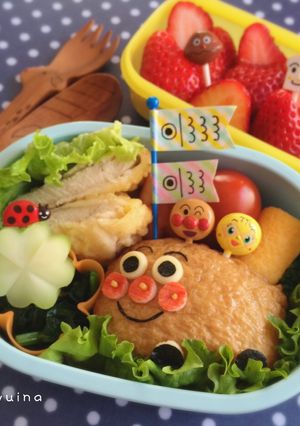 こどもの日キャラ弁♪アンパンマン号いなり-レシピのメイン写真