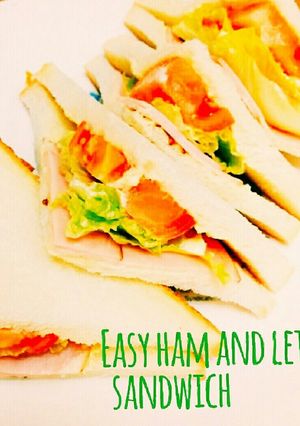 ランチ☆簡単ハムとレタスのサンドイッチ-レシピのメイン写真