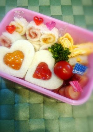 お弁当ハートのサンドイッチ ジャムサンド-レシピのメイン写真