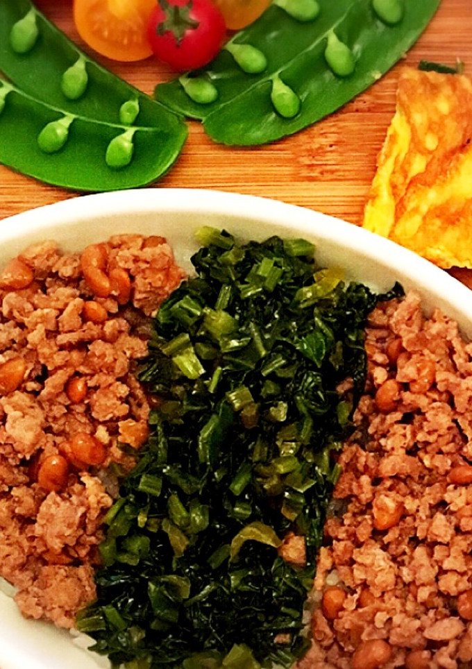 ごはんがすすむ!納豆と豚挽き肉そぼろ丼-レシピのメイン写真