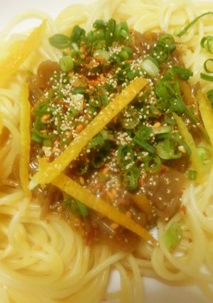 ゆず醤油パスタ　なめ茸入り-レシピのメイン写真