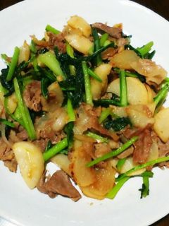かぶと豚肉のニンニク醤油炒め-レシピのメイン写真