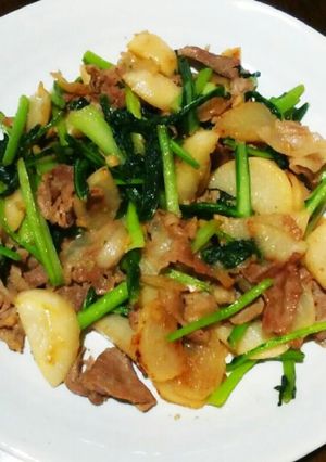 かぶと豚肉のニンニク醤油炒め-レシピのメイン写真