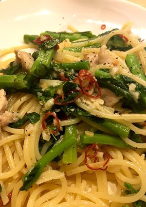 とうなと鶏肉のペペロンチーノ-レシピのメイン写真
