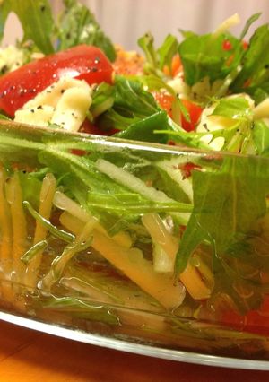 食べ応え有！パプリカ水菜チーズのサラダ-レシピのメイン写真
