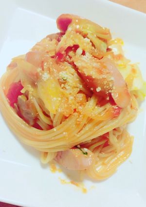 春キャベツのナポリタン☆-レシピのメイン写真