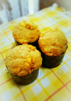 チーズとコーンの朝食マフィン♡﻿強力粉で-レシピのメイン写真