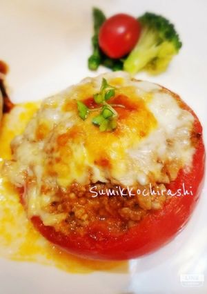 お肉たっぷりトマト丸ごと☆チーズ焼き-レシピのメイン写真
