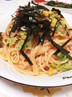 たらことキャベツのスパゲティ-レシピのメイン写真