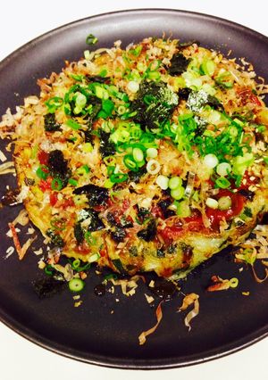 カリカリ豚バラともやしの米粉お好み焼き-レシピのメイン写真