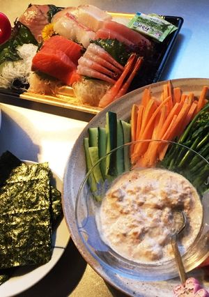 春野菜とスパムの手巻きパーティー寿司-レシピのメイン写真