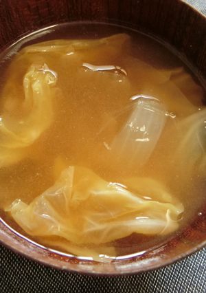 春キャベツと新玉ねぎのみそ汁-レシピのメイン写真