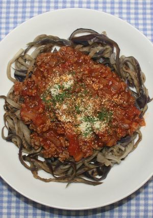 ドライベジ麺☆乾燥なす麺でミートスパ風-レシピのメイン写真